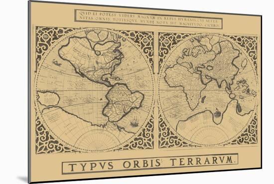 Mercator's World Map, 1524-Gerardus Mercator-Mounted Art Print