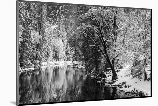 Merced River and Cathedral Rock in winter, Yosemite National Park, California, USA-Russ Bishop-Mounted Photographic Print