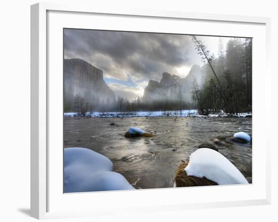 Merced River, El Capitan in Background, Yosemite, California, USA-Tom Norring-Framed Photographic Print