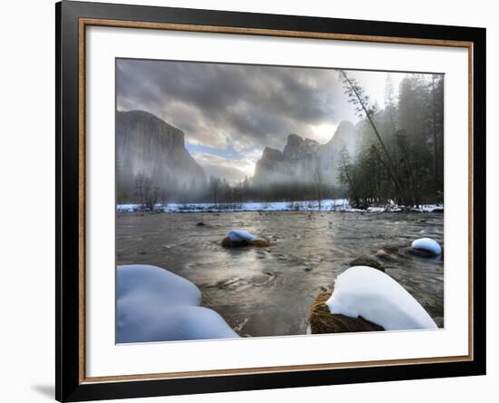 Merced River, El Capitan in Background, Yosemite, California, USA-Tom Norring-Framed Photographic Print