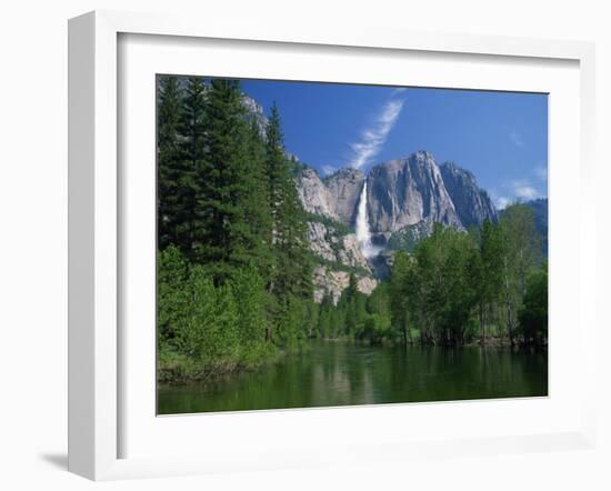 Merced River, Yosemite Falls in the Background, Yosemite National Park, California, USA-Tomlinson Ruth-Framed Photographic Print
