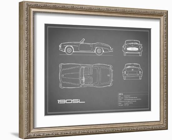 Mercedes 190-SL-Grey-Mark Rogan-Framed Art Print