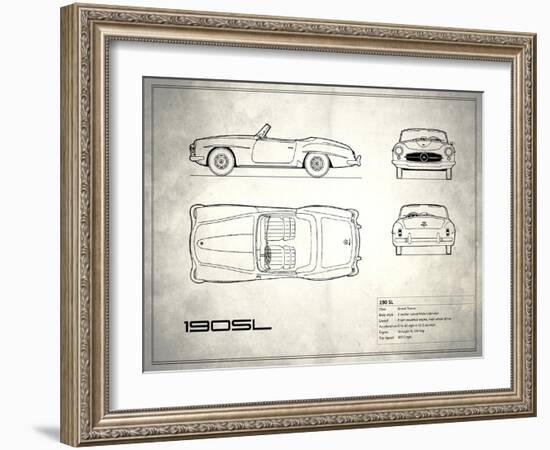 Mercedes 190-SL White-Mark Rogan-Framed Art Print