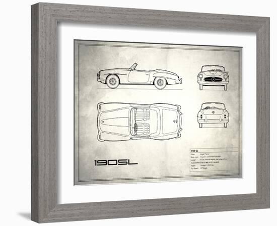 Mercedes 190-SL White-Mark Rogan-Framed Art Print