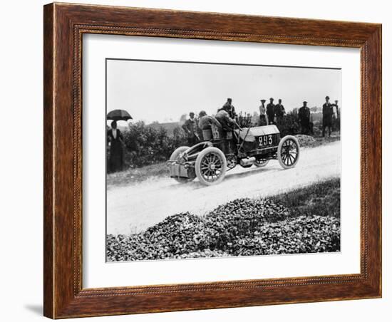 Mercedes 60 Hp Climbing a Hill on the Paris-Madrid Race, 1903-null-Framed Photographic Print