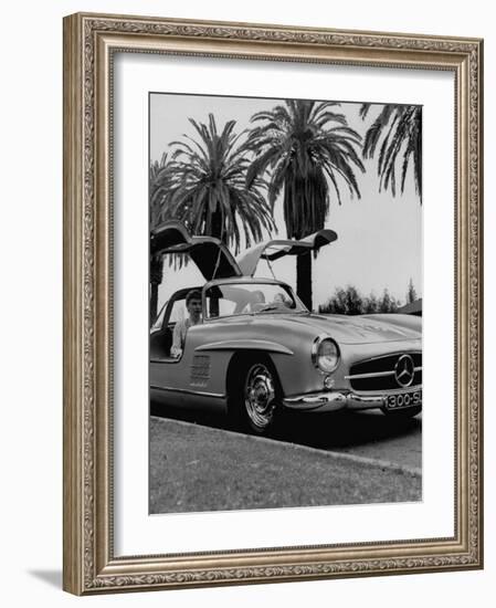 Mercedes Gullwing Sports Car-Ed Clark-Framed Premium Photographic Print