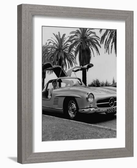 Mercedes Gullwing Sports Car-Ed Clark-Framed Photographic Print