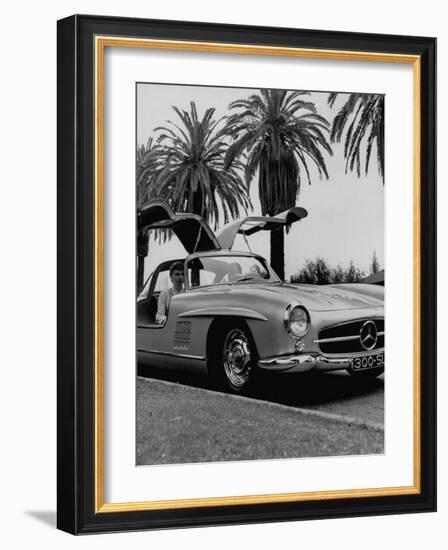 Mercedes Gullwing Sports Car-Ed Clark-Framed Photographic Print