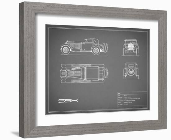 Mercedes SSK-Grey-Mark Rogan-Framed Art Print