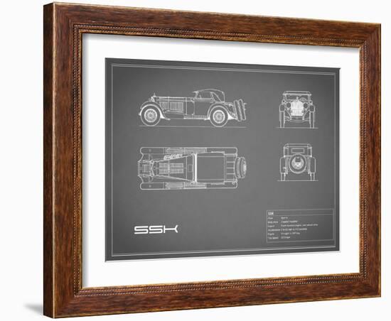 Mercedes SSK-Grey-Mark Rogan-Framed Art Print