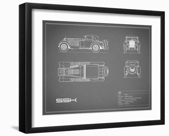 Mercedes SSK-Grey-Mark Rogan-Framed Art Print