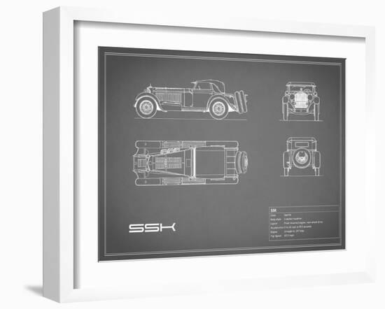 Mercedes SSK-Grey-Mark Rogan-Framed Art Print