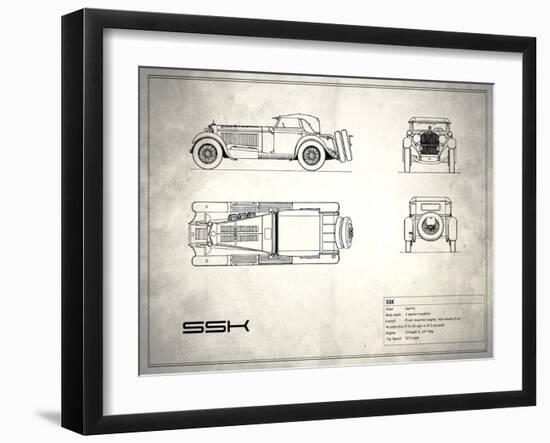 Mercedes SSK White-Mark Rogan-Framed Art Print