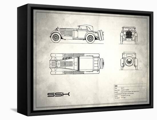 Mercedes SSK White-Mark Rogan-Framed Stretched Canvas