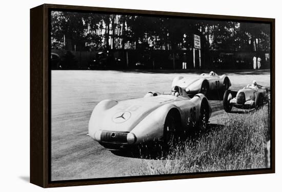 Mercedes Streamliner Cars Competing in the Avusrennen, Berlin, 1937-null-Framed Premier Image Canvas