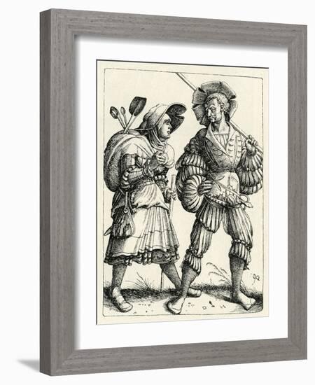 Mercenary soldier and his wife-Daniel Hopfer-Framed Giclee Print