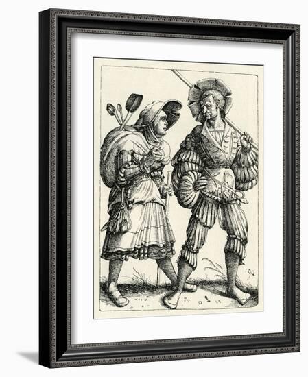 Mercenary soldier and his wife-Daniel Hopfer-Framed Giclee Print