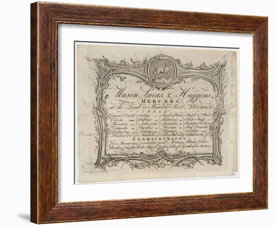 Mercer, Mason Lucas and Higgons, Trade Card-null-Framed Giclee Print