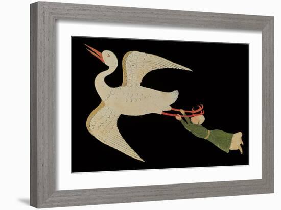 Merchant from Isfahan Flying, from "The Wonders of the Creation and the Curiosities of Existence"-null-Framed Giclee Print