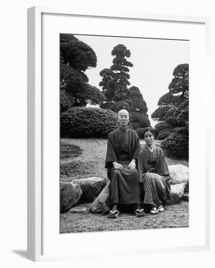 Merchant Keibun Tanaka and Wife on Their Suburban Tokyo Estate-Alfred Eisenstaedt-Framed Photographic Print
