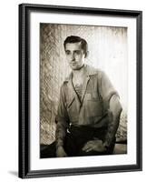 Merchant Marine Posed with His Tattoos 1950-null-Framed Photographic Print