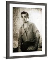 Merchant Marine Posed with His Tattoos 1950-null-Framed Photographic Print