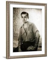 Merchant Marine Posed with His Tattoos 1950-null-Framed Photographic Print