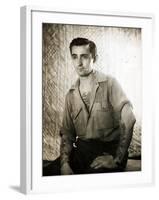 Merchant Marine Posed with His Tattoos 1950-null-Framed Photographic Print