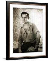 Merchant Marine Posed with His Tattoos 1950-null-Framed Photographic Print