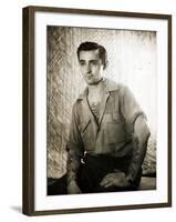 Merchant Marine Posed with His Tattoos 1950-null-Framed Photographic Print