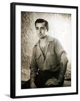 Merchant Marine Posed with His Tattoos 1950-null-Framed Photographic Print