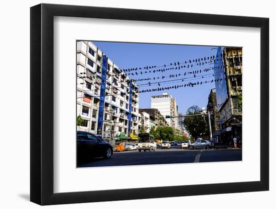 Merchant Road, Old City, Yangon (Rangoon), Myanmar (Burma), Asia-Nathalie Cuvelier-Framed Photographic Print