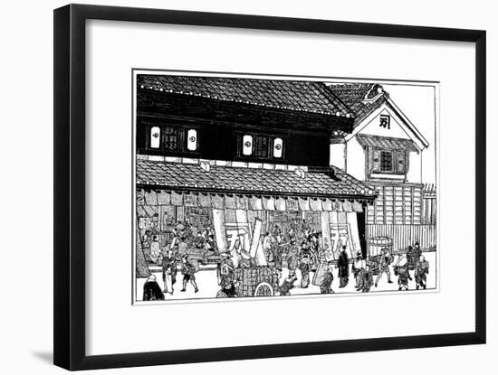 Merchant's Store and Fireproof Warehouse, Edo Period, Japan, 1603-1868-null-Framed Giclee Print