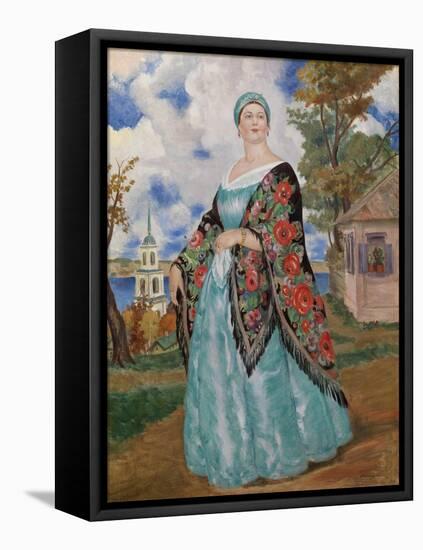 Merchant's Wife, 1923-Boris Michaylovich Kustodiev-Framed Premier Image Canvas