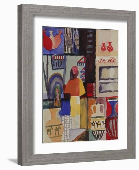 Merchant with Jugs, 1914-August Macke-Framed Giclee Print