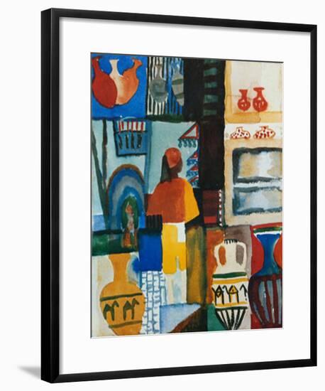 Merchant with Jugs-Auguste Macke-Framed Art Print