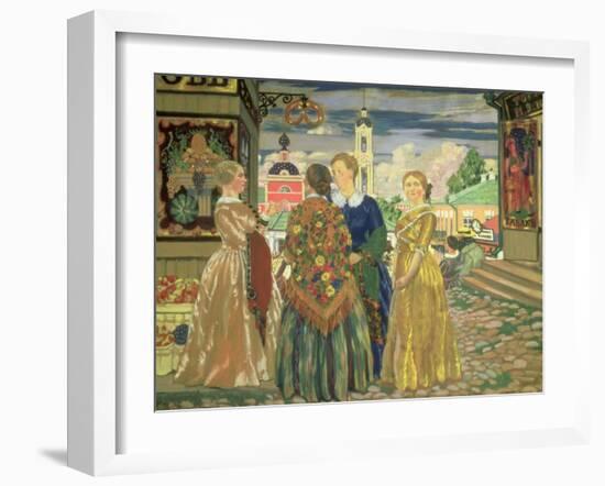 Merchant Women-Boris Kustodiyev-Framed Giclee Print