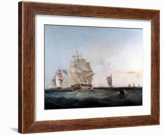 Merchantmen and Other Shipping in the English Channel, 19th Century-George Chambers-Framed Giclee Print