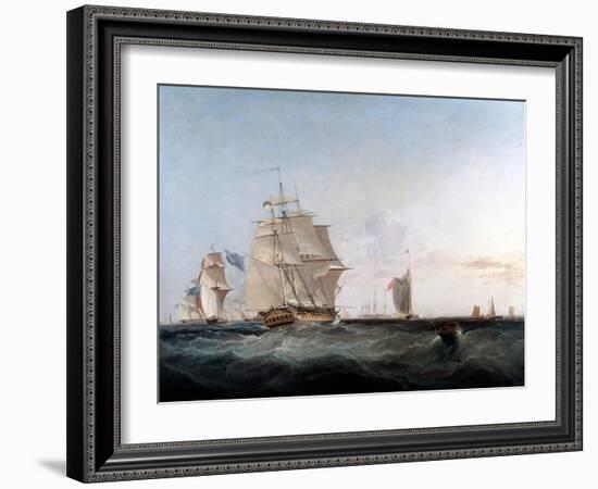 Merchantmen and Other Shipping in the English Channel, 19th Century-George Chambers-Framed Giclee Print