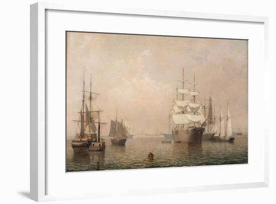 Merchantmen Off Boston Harbor, 1863-Fitz Henry Lane-Framed Giclee Print