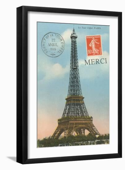 Merci, Eiffel Tower--Framed Art Print
