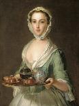 Portrait of a Young Woman, Possibly Hannah, the Artist's Maid, Holding a Tea Tray-Mercier-Framed Giclee Print