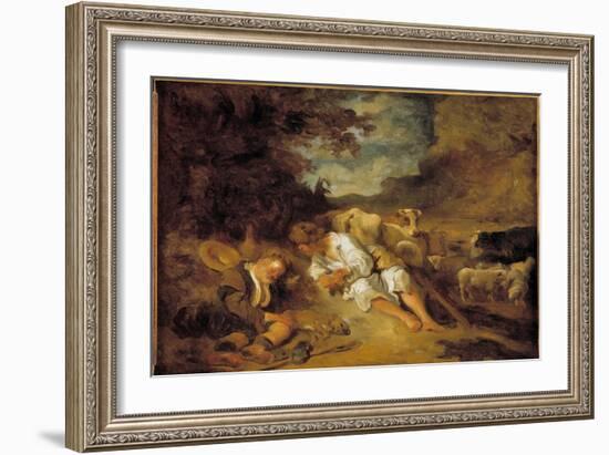 Mercury and Argus Charge by Juno to Keep Io Turned into a Cow, Argus (Argos) Fell Asleep, 18Th Cent-Jean-Honore Fragonard-Framed Giclee Print