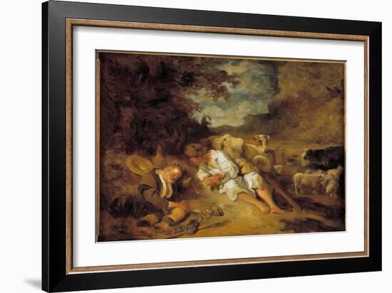 Mercury and Argus Charge by Juno to Keep Io Turned into a Cow, Argus (Argos) Fell Asleep, 18Th Cent-Jean-Honore Fragonard-Framed Giclee Print