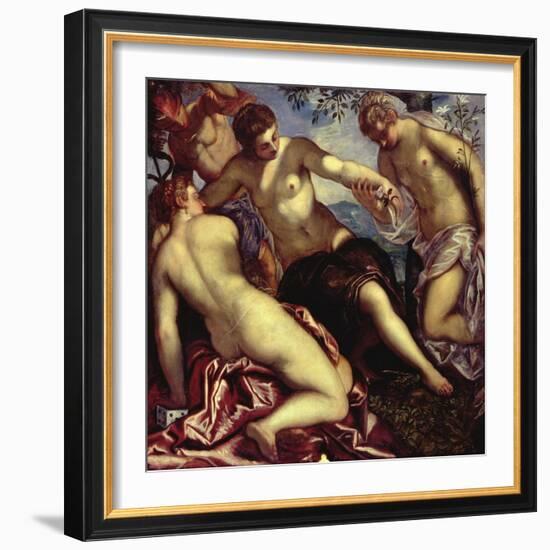 Mercury and the Three Graces, 1578-Jacopo Robusti Tintoretto-Framed Giclee Print