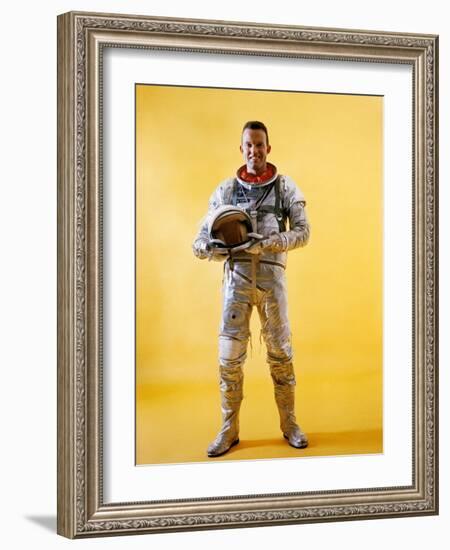 Mercury Astronaut Gordon Cooper Wearing a Spacesuit-null-Framed Photo