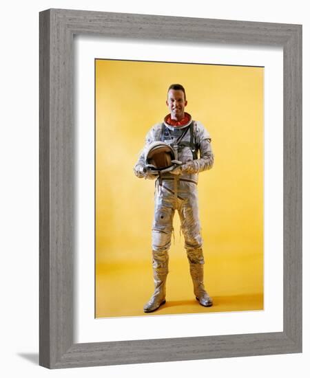 Mercury Astronaut Gordon Cooper Wearing a Spacesuit-null-Framed Photo