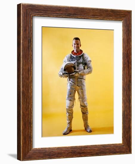 Mercury Astronaut Gordon Cooper Wearing a Spacesuit-null-Framed Photo