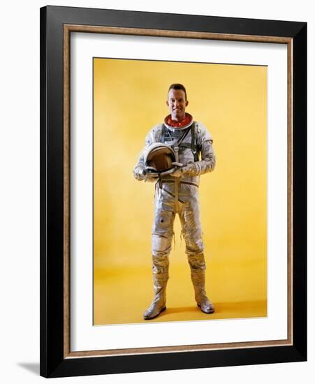 Mercury Astronaut Gordon Cooper Wearing a Spacesuit-null-Framed Photo