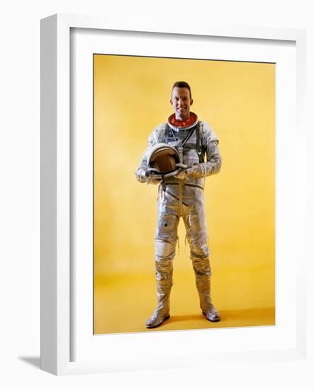 Mercury Astronaut Gordon Cooper Wearing a Spacesuit-null-Framed Photo